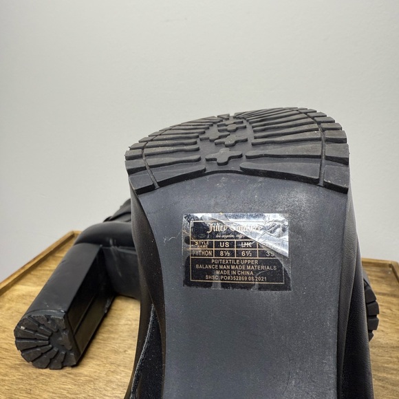 Juicy Couture Black Chunky Heel Ankle Boots - Picture 10 of 11